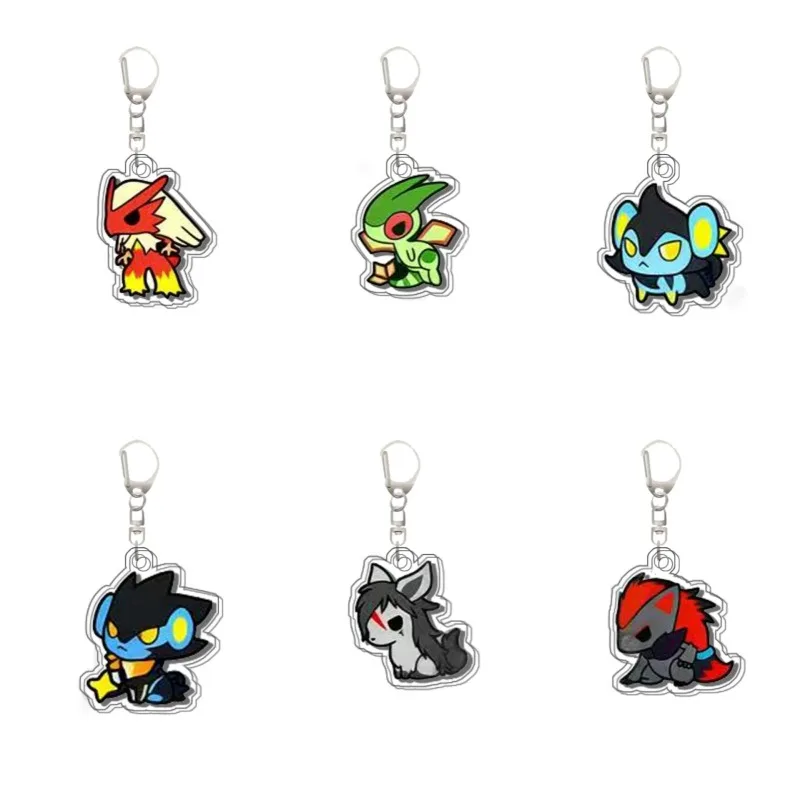 Blaziken, Flygon, Toxicroak, Luxray, Blitzle, Zoroark, Llavero de Acrílico Original Hecho a Mano, Bonito Colgante de Anime, Juguete de Regalo