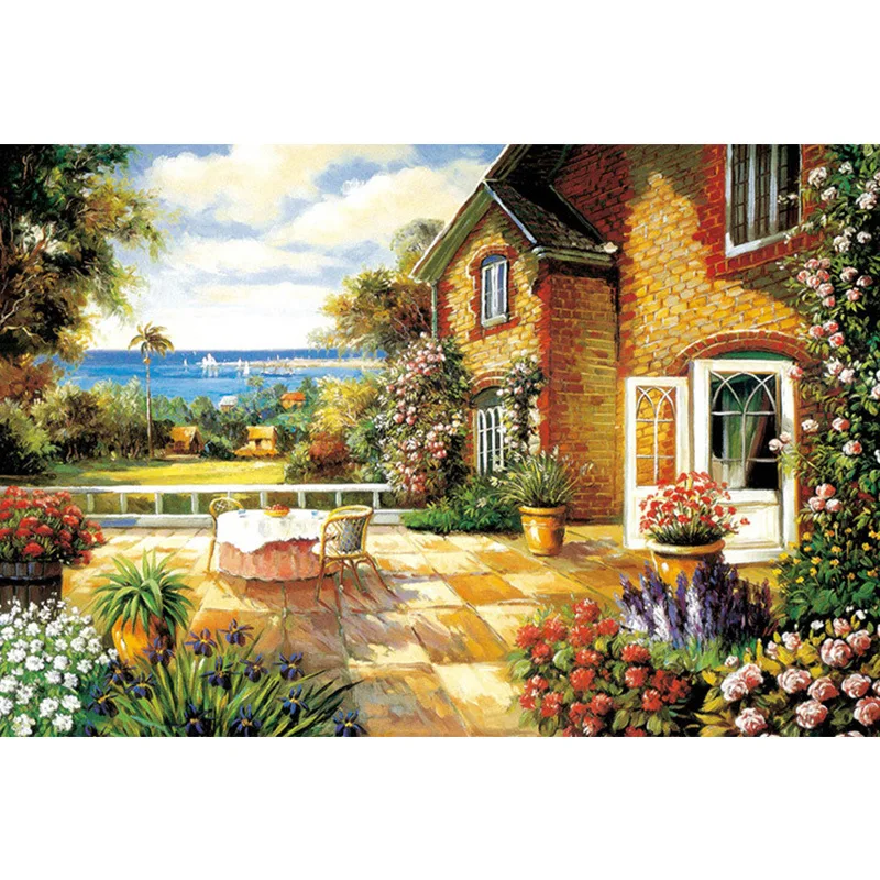 75*50 cm Per Adulti 1000 Pezzi Puzzle Ocean View Villa Cure Alta Difficoltà Decompressione Ragazza Giocattoli Educativi Regalo Di Compleanno