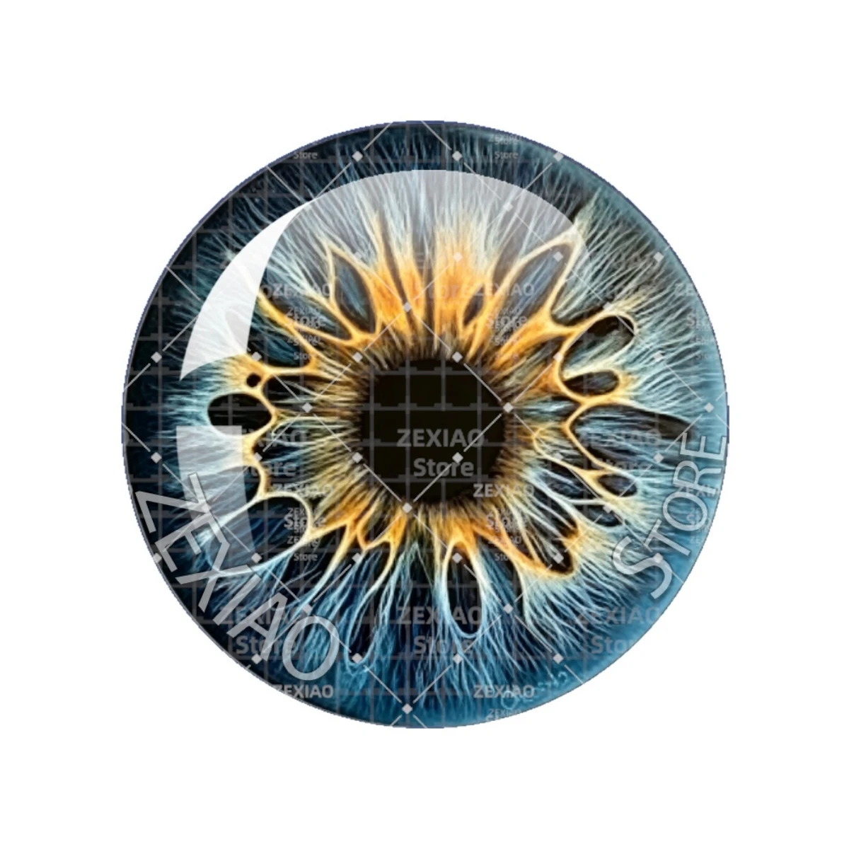 12Pcs Blythe Doll Eye Chip Printed Dragon Eye Cat Eye Animal Pattern Cabochon Accessories BJD Doll Making Supplies 10‑40mm MS007