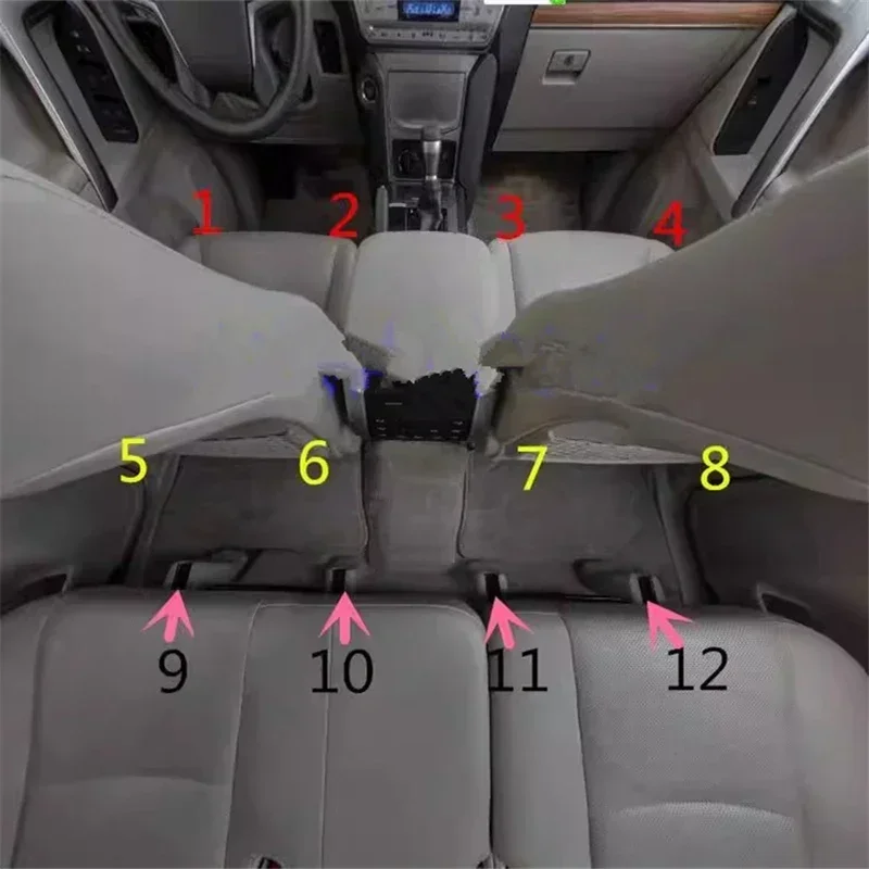 For Toyota Land Cruiser Prado 150 2010-2020 7 Seat Model 4Pcs Set Front Rear Seat Bracket Trim Cover Slide Screw Cap