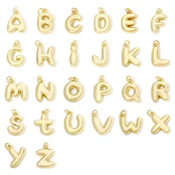 1pc New Brass Charms Gold Color Capital Alphabet Letter 3D Pendant DIY Necklace Bracelet For Women Men Party Jewelry Findings