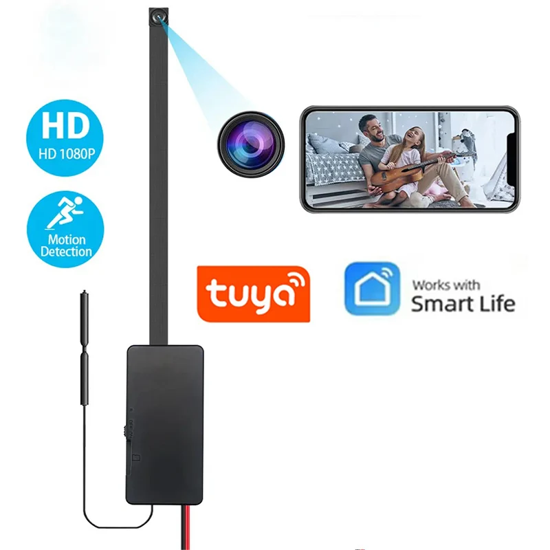 Tuya كاميرا صغيرة ذكية كاملة HD 1080P لاسلكية 2.4G واي فاي لتقوم بها بنفسك كاميرا عرض عن بعد إنذار تلقائي كاميرا مراقبة للمكتب المنزلي