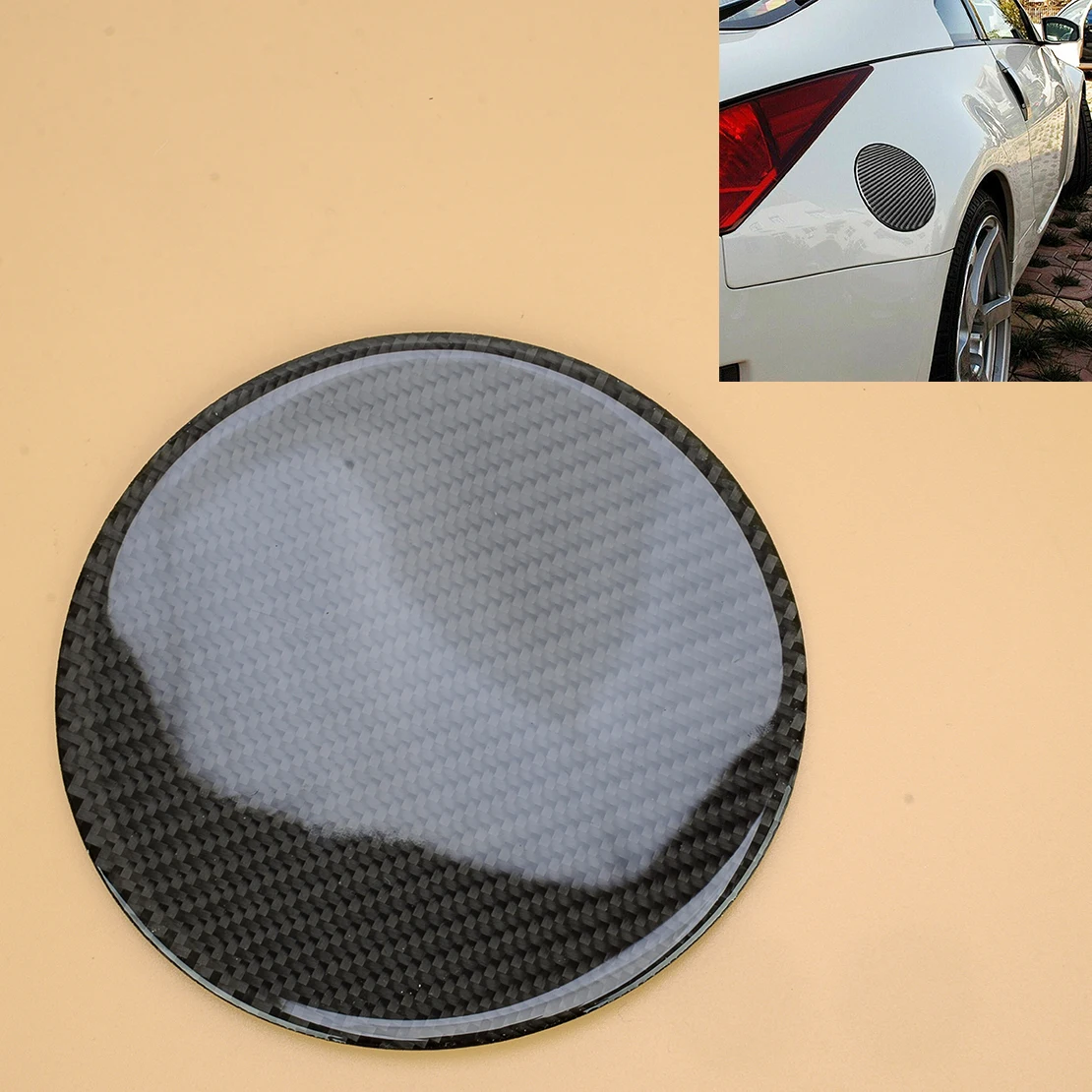 Carbon Fiber Black Car Door Fuel Gas Tank Cap Cover Trim Sticker Fit For Nissan 350Z 2003 2004 2005 2006 2007 2008