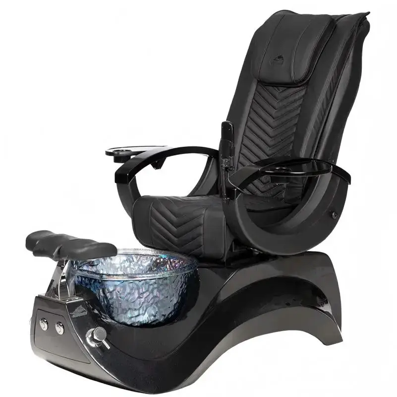 Beauty Salon Pedicure Spa Chair with Fiberglass Bowl and Colorful LED Lights