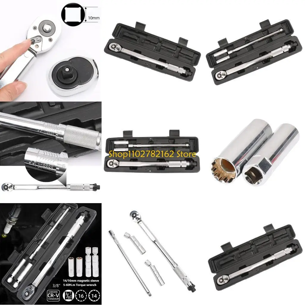 

547B Multifunction Plugs Socket Set Adjustable Torque Plugs Socket Repair Tool for Various Car Models & Repair Tasks