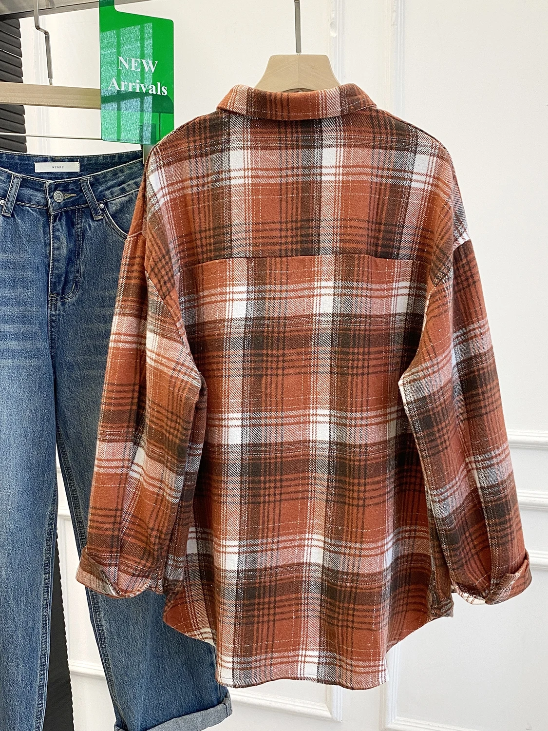 เสื้อผ้าผู้หญิงลายสก็อตสีเรโทร สไตล์ลำลอง สำหรับฤดูใบไม้ผลิและฤดูใบไม้ร่วง สไตล์เกาหลีใหม่ ใส่ได้หลายแบบ ผ้าผสมฝ้าย