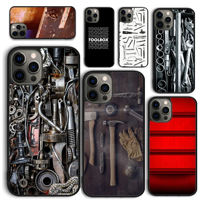 TOOLBOX TOOLKIT TOOLS Casing Ponsel untuk iPhone 17 Air 16 PRO MAX 15 14 PLUS 11 12 13 Penutup Belakang Fundas Shell