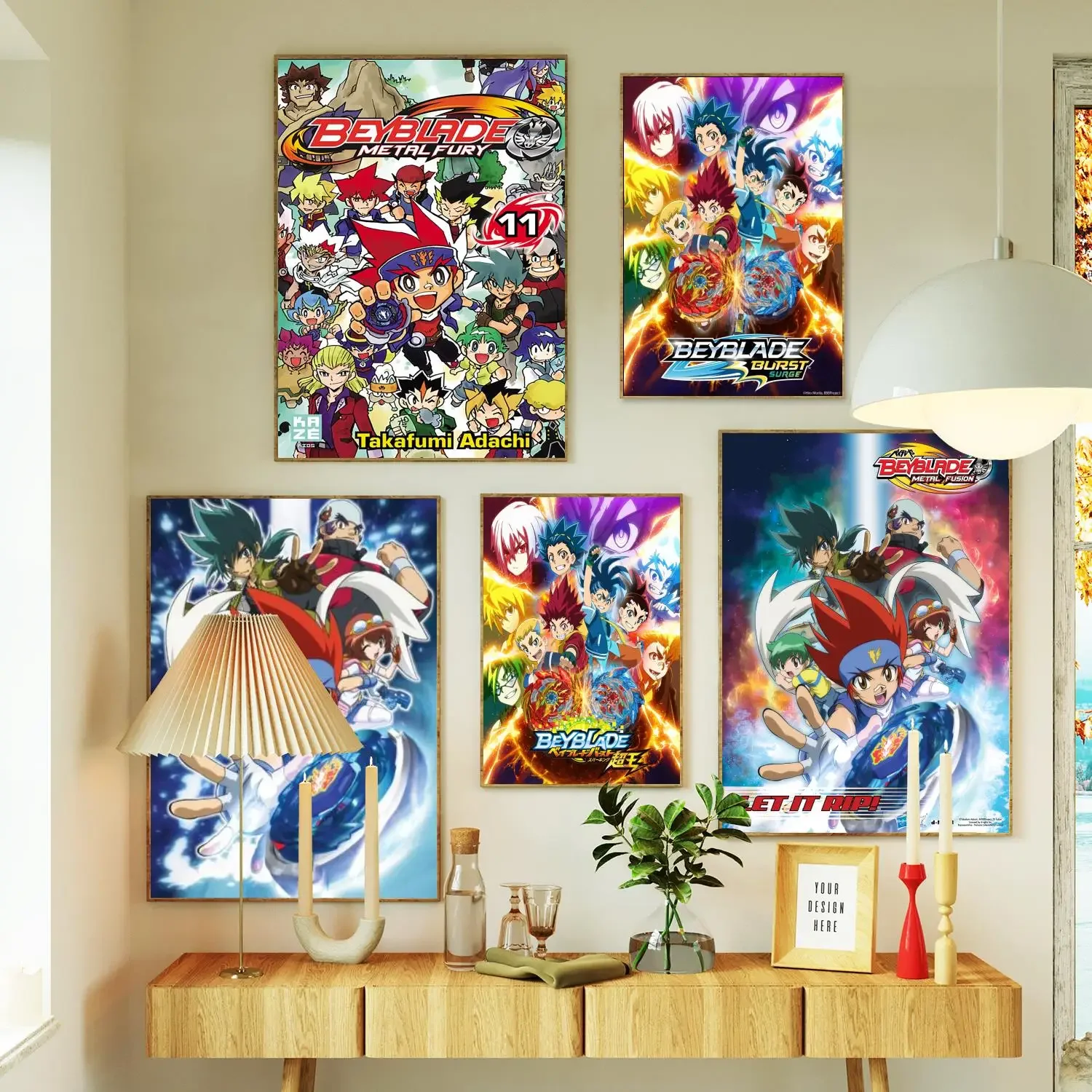 Beyblade Metal Fusion Anime Poster Prints Wall Art Canvas Painting Poster For Modern Family Living Room Home Decor