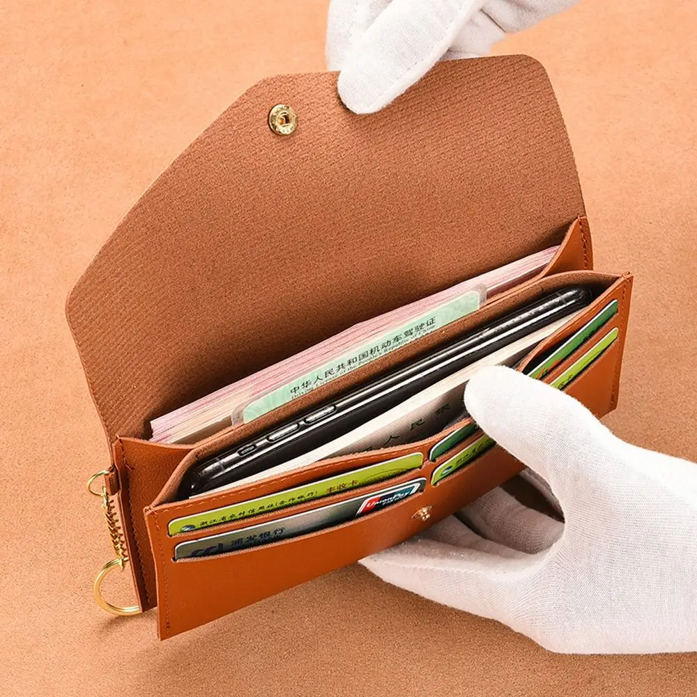 Miękkie portfele ze skóry PU dla kobiet prosta moda torebka Cartera o dużej pojemności cienka torba na telefon etui na karty Carteras Para Mujeres