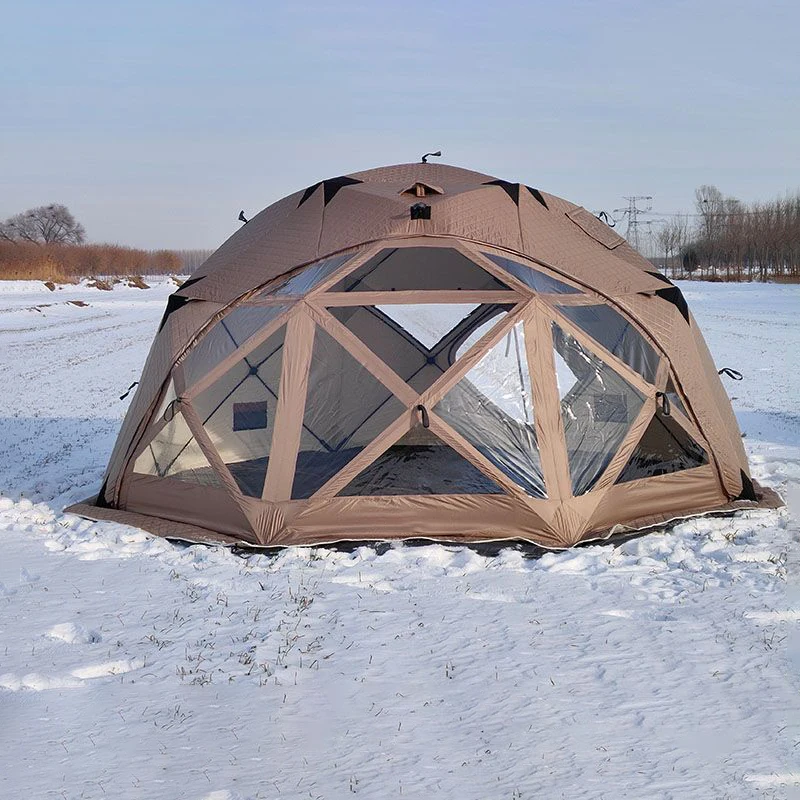 Новая палатка с ватным шариком и большим окном, удобная в переноске, теплая палатка для рыбалки для зимнего семейного кемпинга, можно вместить 8 человек