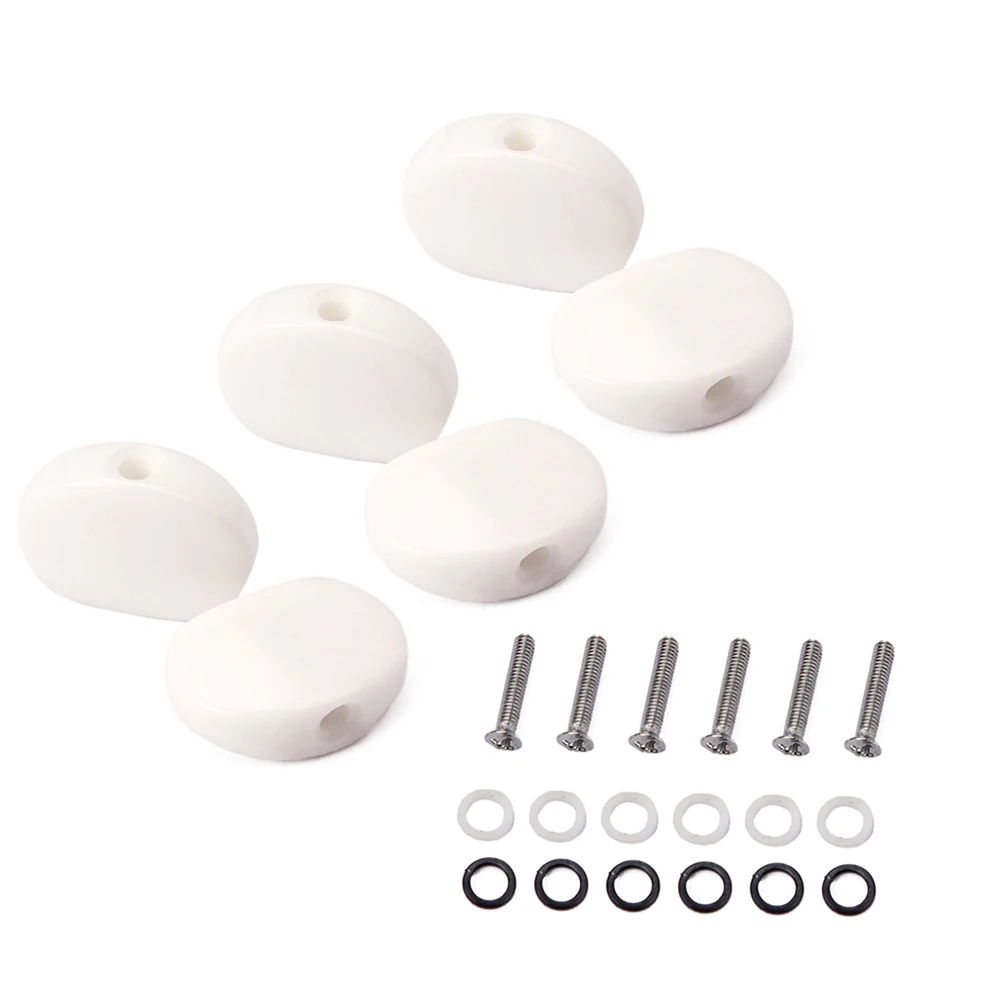 

6 pcs String Tuner Knobs Set 22.5Mm Red Acrylic Buttons For Acoustic Guitar Metal Body Replacement Guitar Pegs Machine Heads