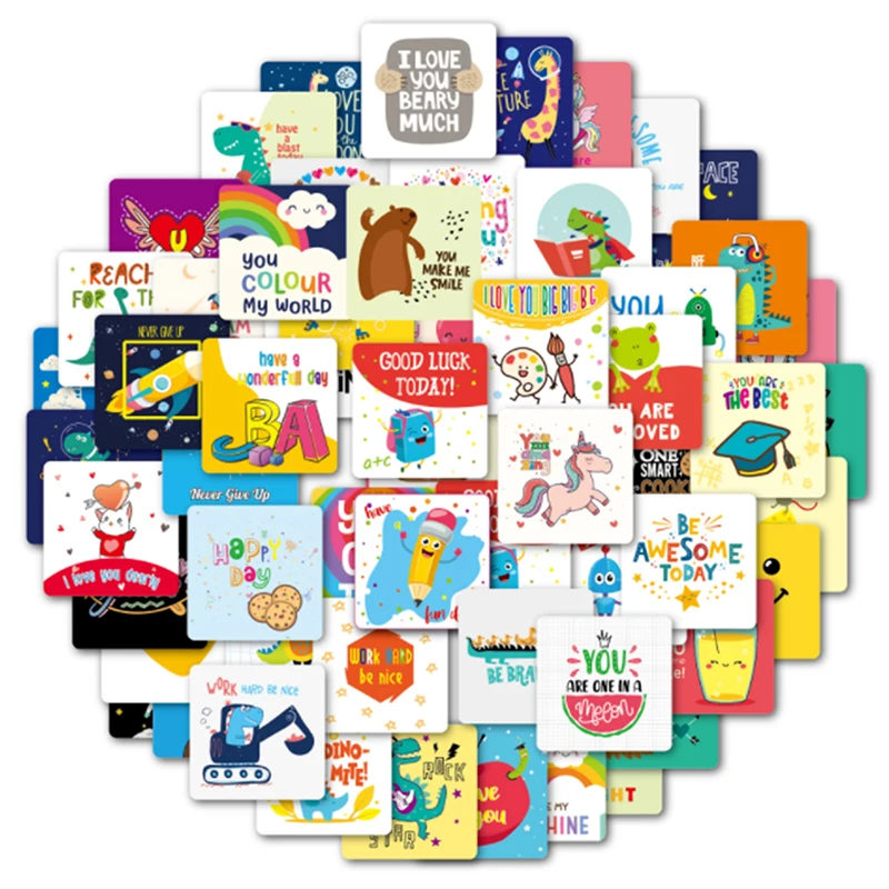 

60pcs Pieces Lunch Box Notes for Kids Cute Lunchbox Notes for Kindergartners