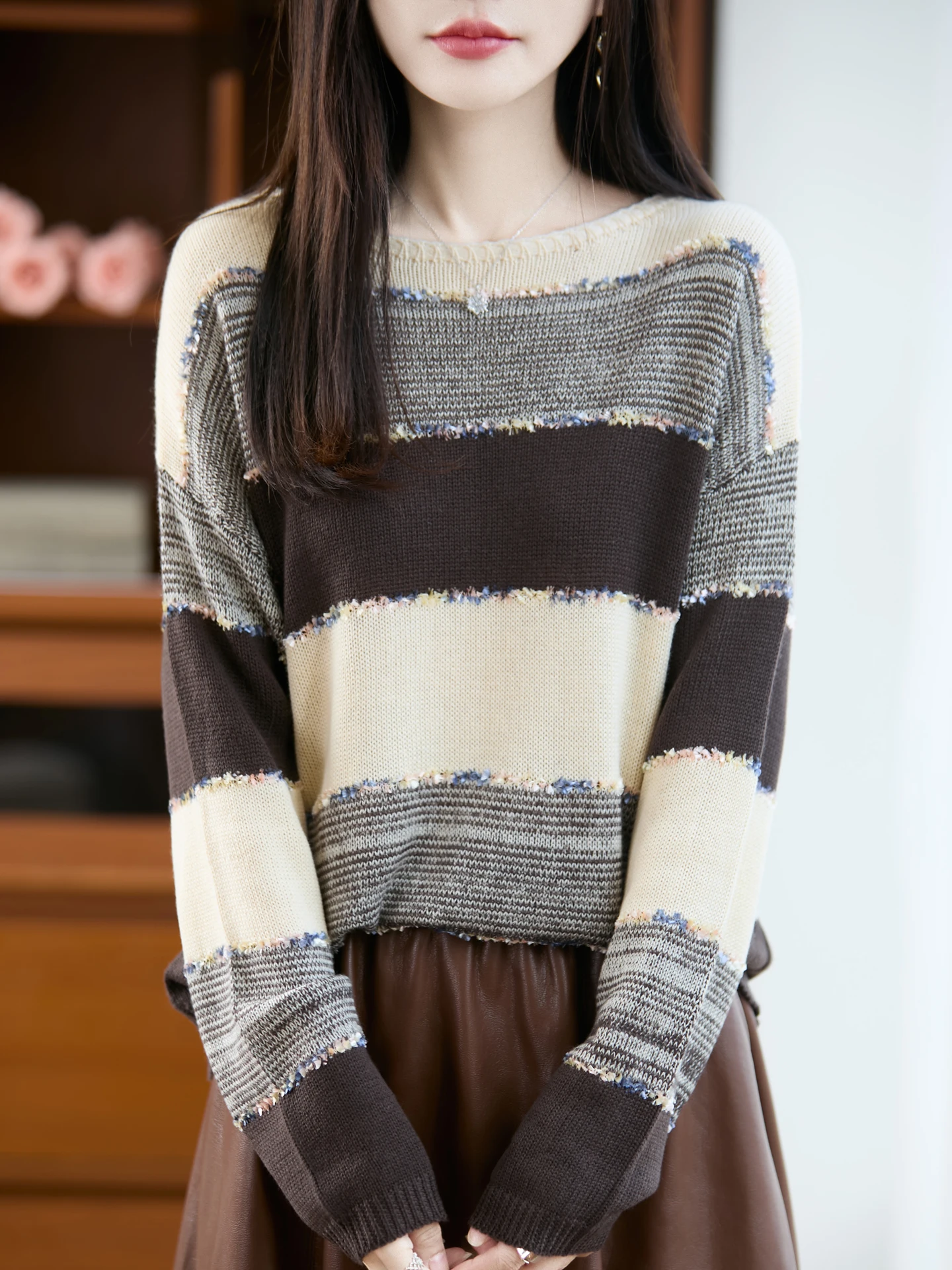 

Новая мода женский свитер из мериносовой шерсти элегантный женский осенне-зимний трикотаж свободный мягкий пуловер женская одежда с длинными рукавами топы