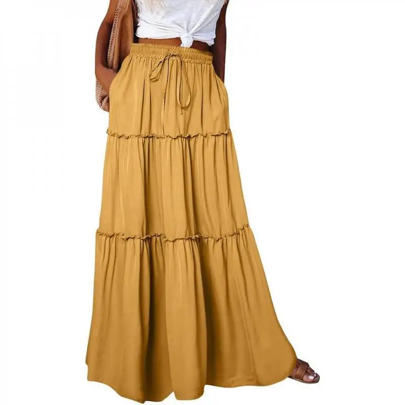 

Y 25057 Layered Ruffle Hem Skirt Women's Half-length Skirts Cross-Border Neutral Other Fabric Other Process Spring 2026