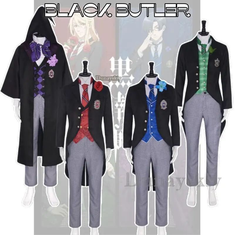 Guregori Baioretto Black Butler 4 Cosplay Kostuum Kostschool Gregory Violet Uniform Pakken Halloween Anime Kleding Vol