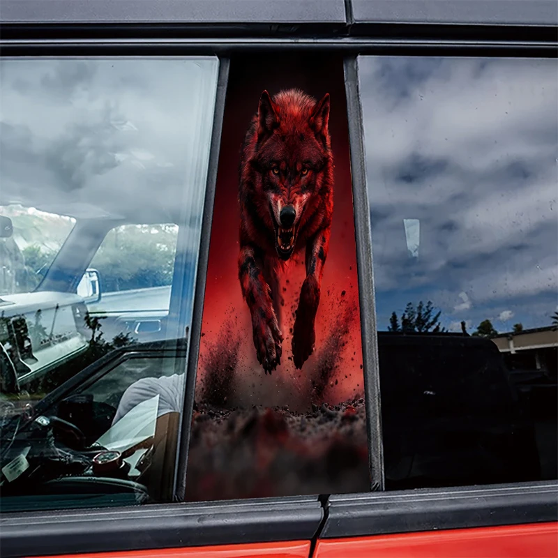 

2 штуки защитной пленки для автомобильных B-стойок Furious Wolf, глянцевый материал.