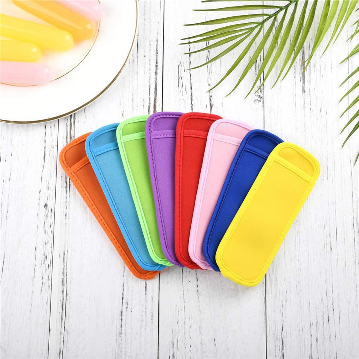 2 pezzi maniche in Neoprene per ghiaccio Pop riutilizzabili antigelo porta ghiaccioli borse maniche isolanti per gelato per bambini e feste in spiaggia