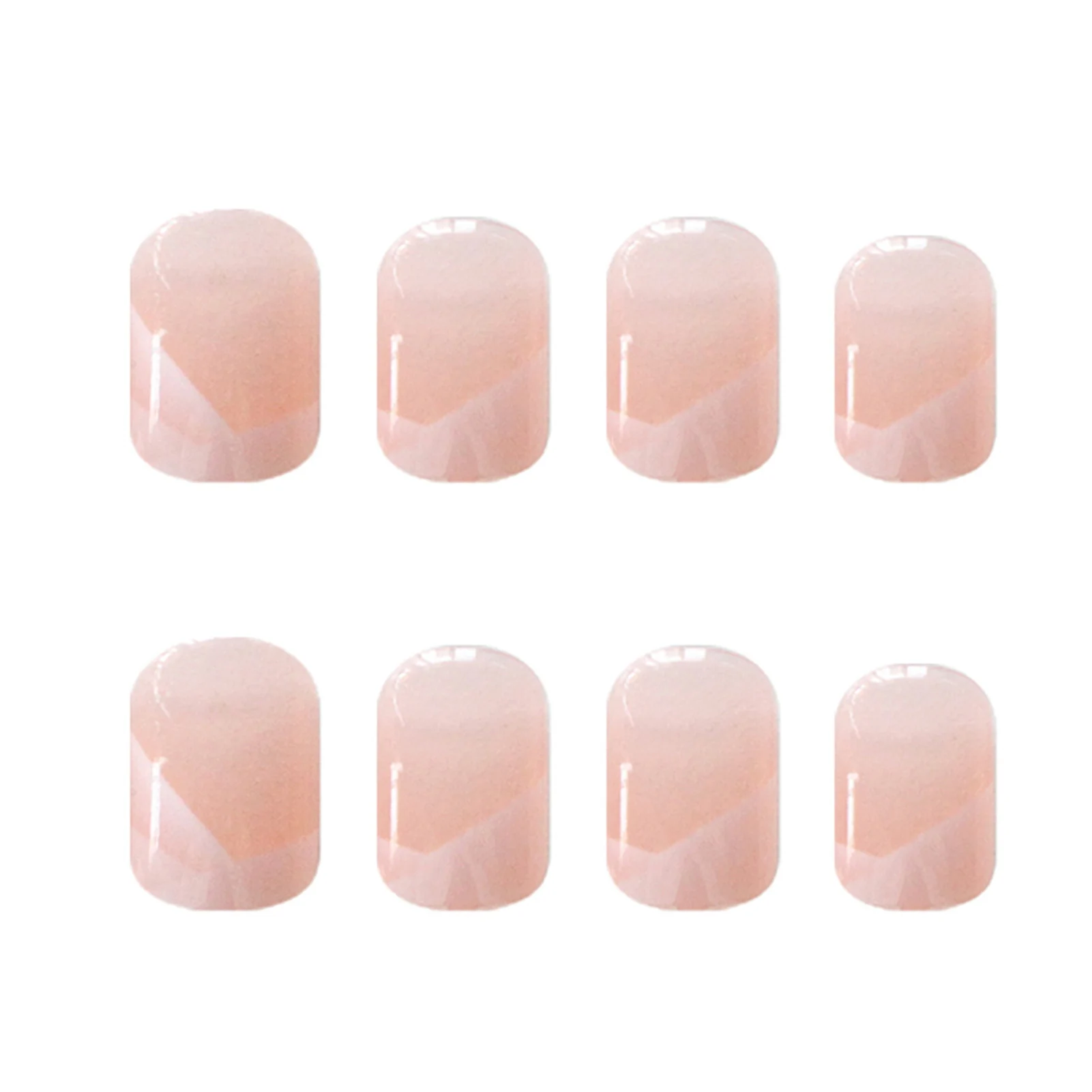 24Pcs/Box Lovely Flower Fake Nails Removable French Tips Press on Nails Medium Length Nail Supplies for Professional