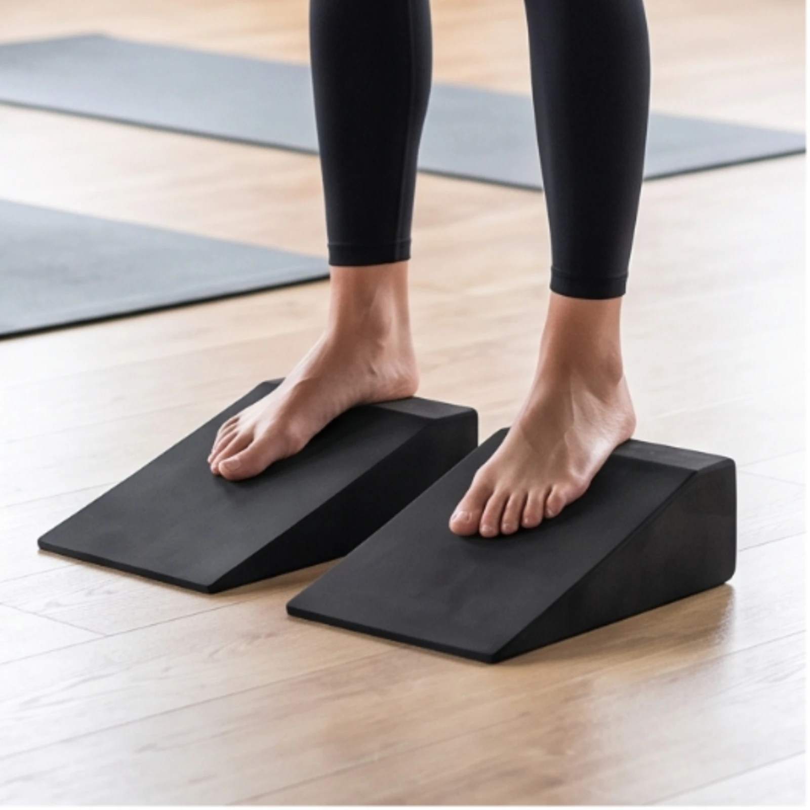 Trapezoid Exercise Wedges Non-Slip Squat Wedges Squat Wedge Firm Calf Raise Block Stable for Fitness Enthusiasts, Home Workouts