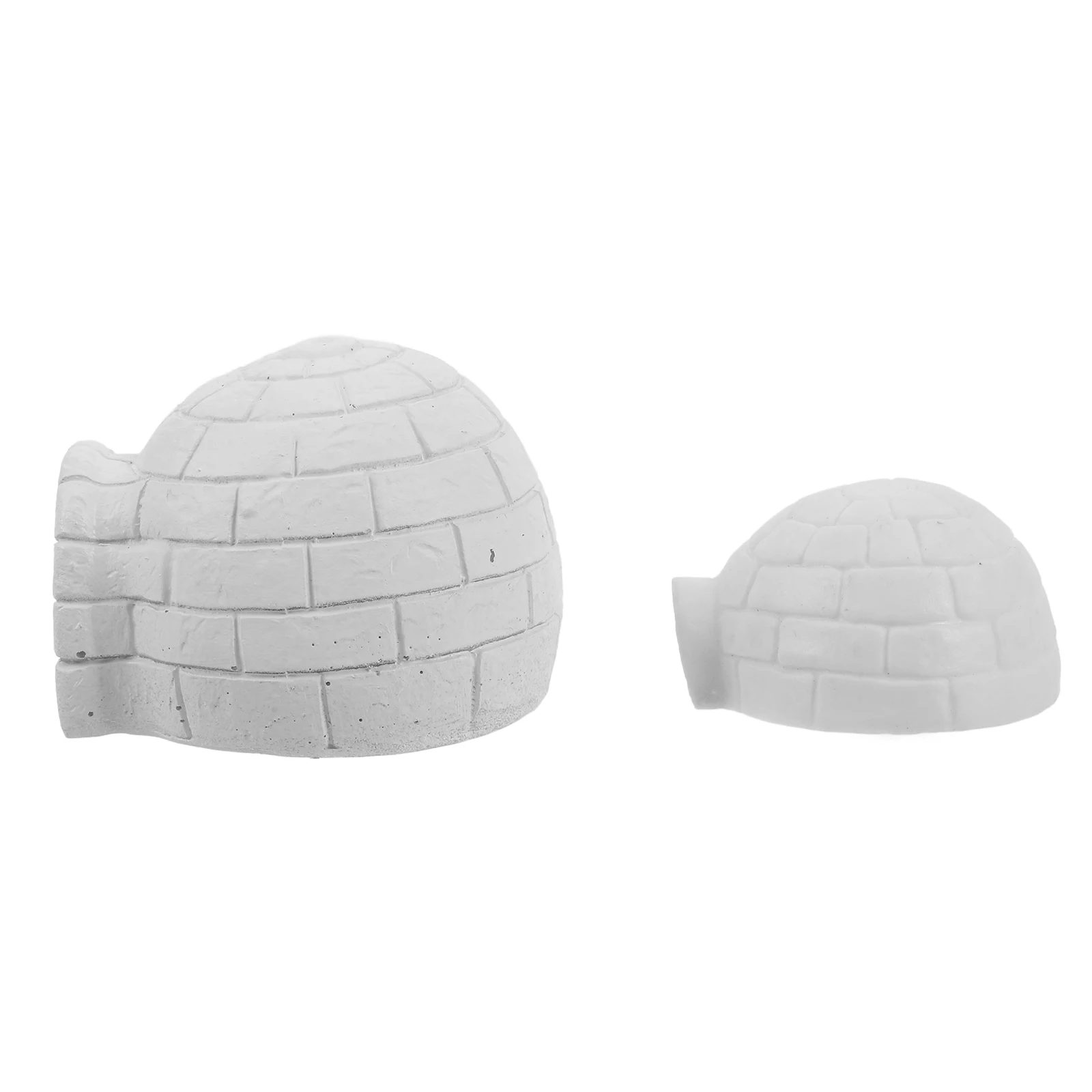 

2pcs Micro Landscape Igloo Scene Realistic Snowy Miniatures Diy Ice House Crafts Portable Resin Arctic Figurines Gifts