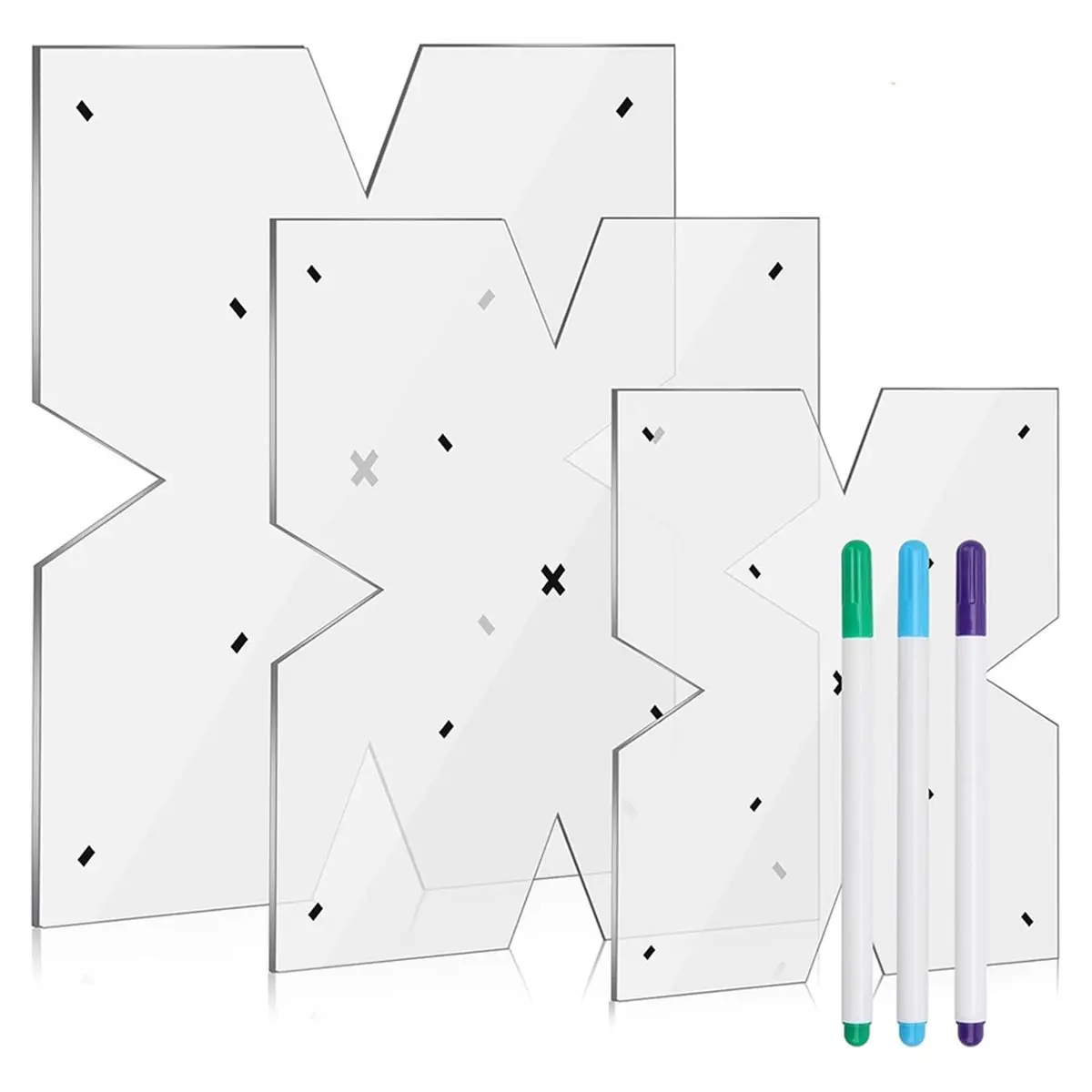 2026 NEW 3pcs Acrylic Bowl Cozy Template Set with Water Soluble Pens for Sewing, Sizes 8/10/12 Inches