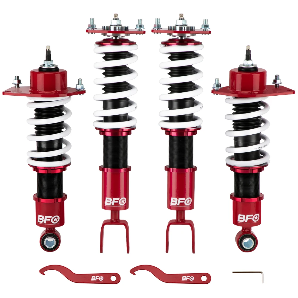 BFO 24 Ways Adjustable Damper Coilover Kit for Mazda RX8 RX-8 Coilover 2004 2005 2006 2007 2008 2009 2010 2011 Coil Spring Strut