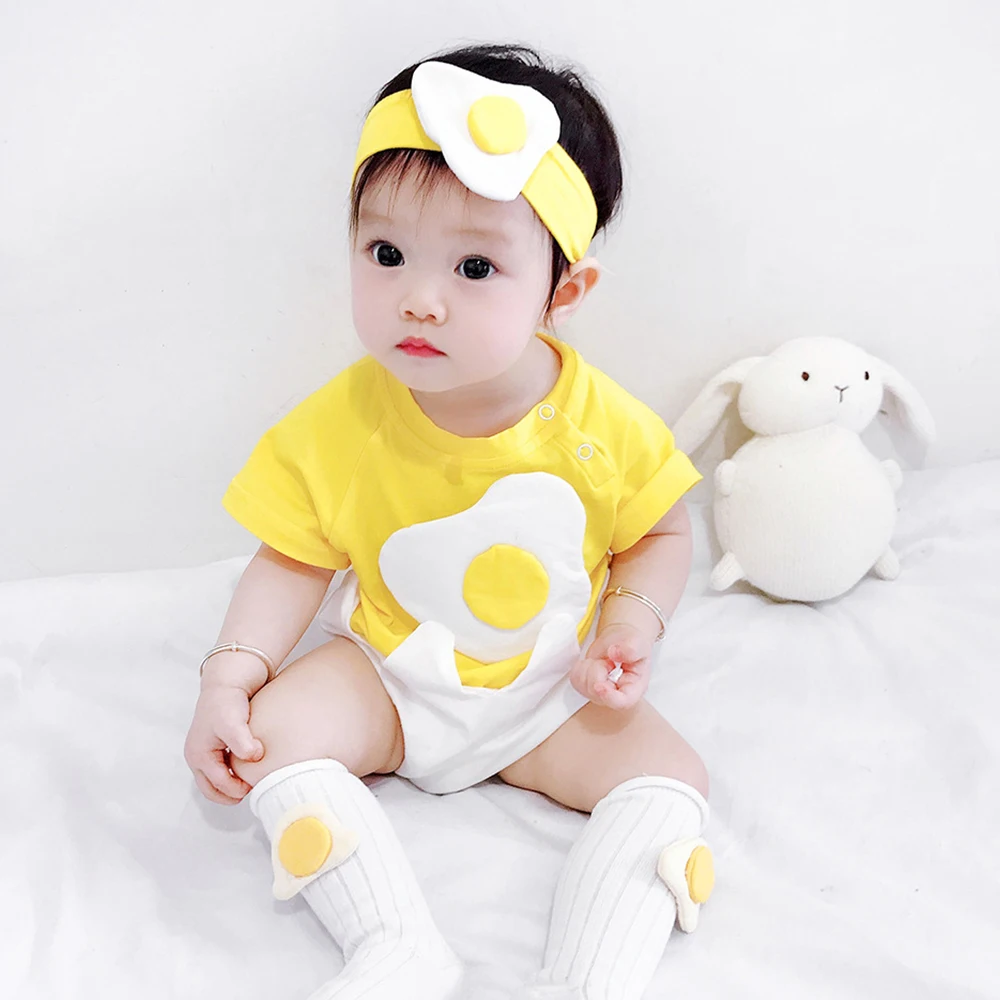 

Baby One-piece Clothes Summer Baby Wear Fashion Poached Egg Triangle Fart Ha Clothes One-piece Clothes Cute Baby Clothes