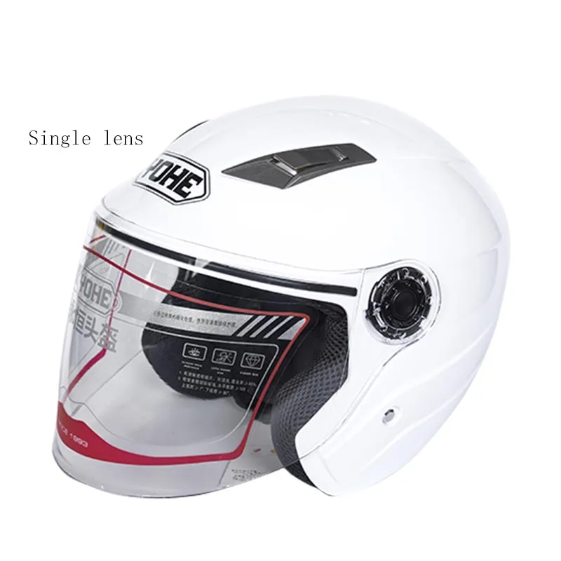 Men\'s Electric Motorcycle Helmet YOHE 837 3/4 Open Face E-Scooter Motocross Moto Bikber Helmets BIG Len Accessories