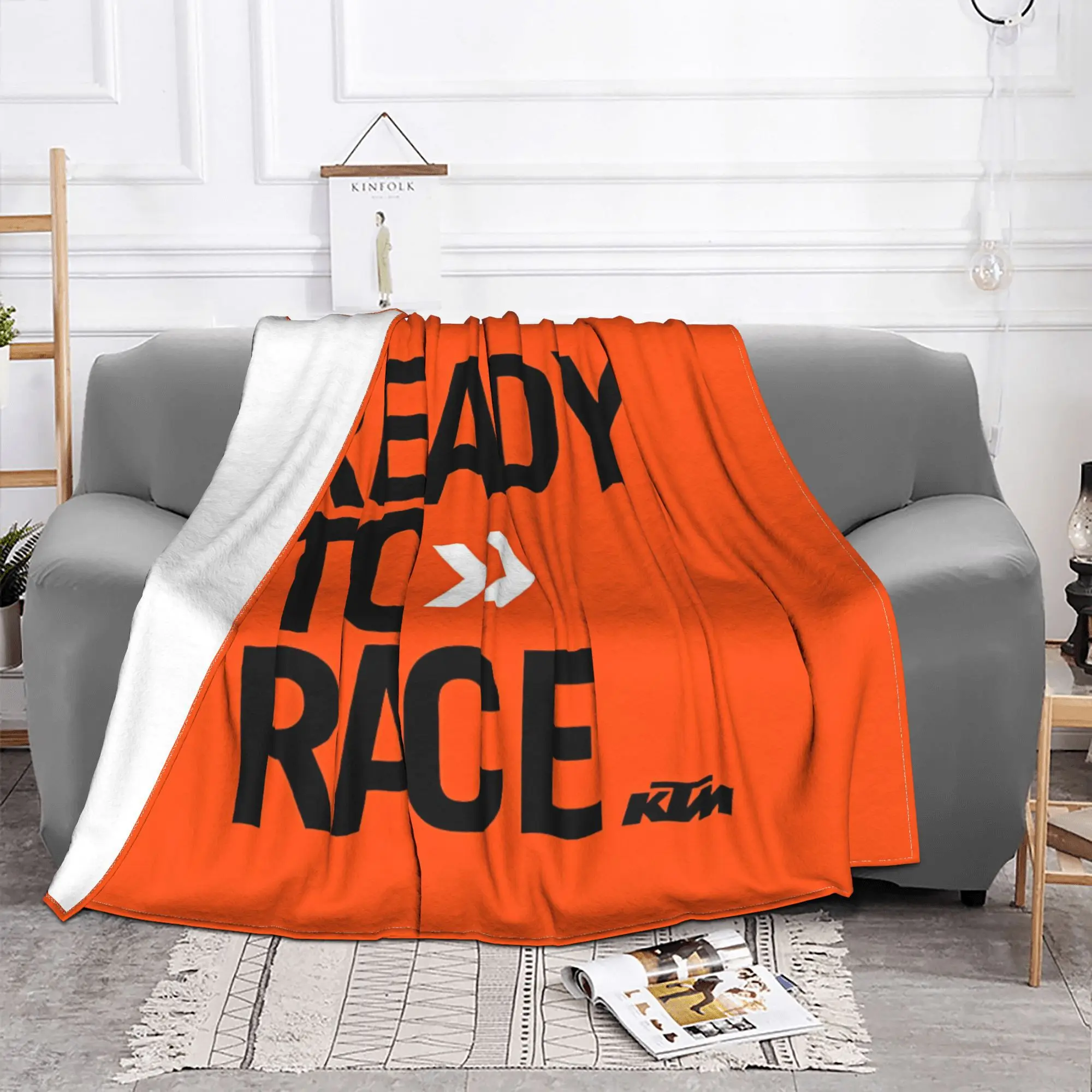 Ready To Race Motocross Enduro Cross Blankets Bike Racing Plush Throw Blankets Bedding Couch Decoration Lightweight Bedspread