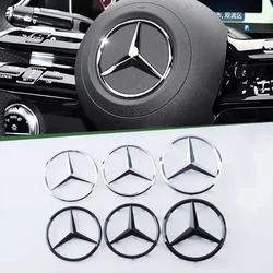 ABS 3D Star Logo Hollow Badge Sticker Car Steering Wheel Center Emblem For Mercedes Benz AMG GLK W202 W204 W210 W211 W212 W220