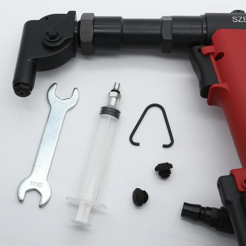 90 درجة الكوع هوائي برشام بندقية المحمولة الزاوية اليمنى برشام بندقية مسامير الهواء سحب واضعة 2.4 مللي متر إلى 4.0 مللي متر المسامير