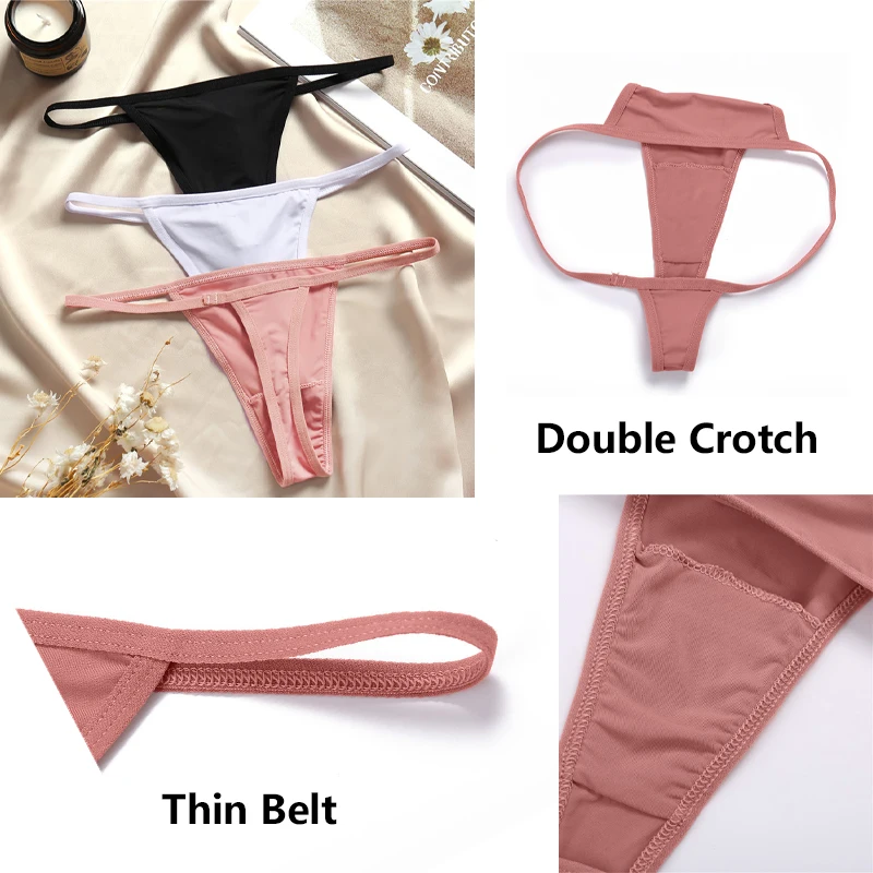 FINETOO 4pcs ไม่มีรอยต่อ Breathable กางเกงบิกินี่ผู้หญิงเซ็กซี่ Thongs ต่ําเอวชุดชั้นในหญิงยืด G-String Solid Underpants