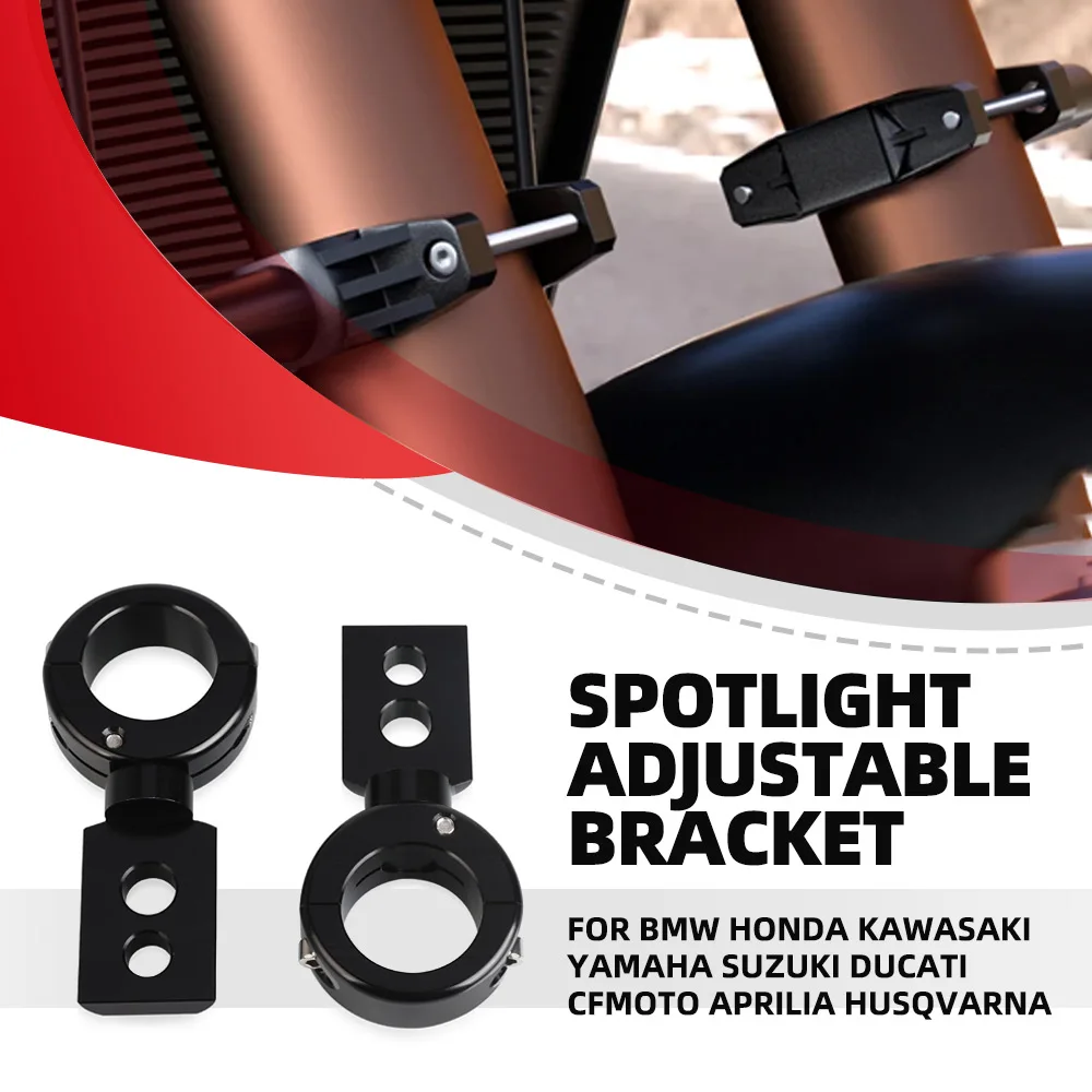 

Motorcycle Universal FOR BMW HONDA KAWASAKI YAMAHA SUZUKI DUCATI CFMOTO APRILIA HUSQVARNA Spotlight Fog Light Mounting Bracket