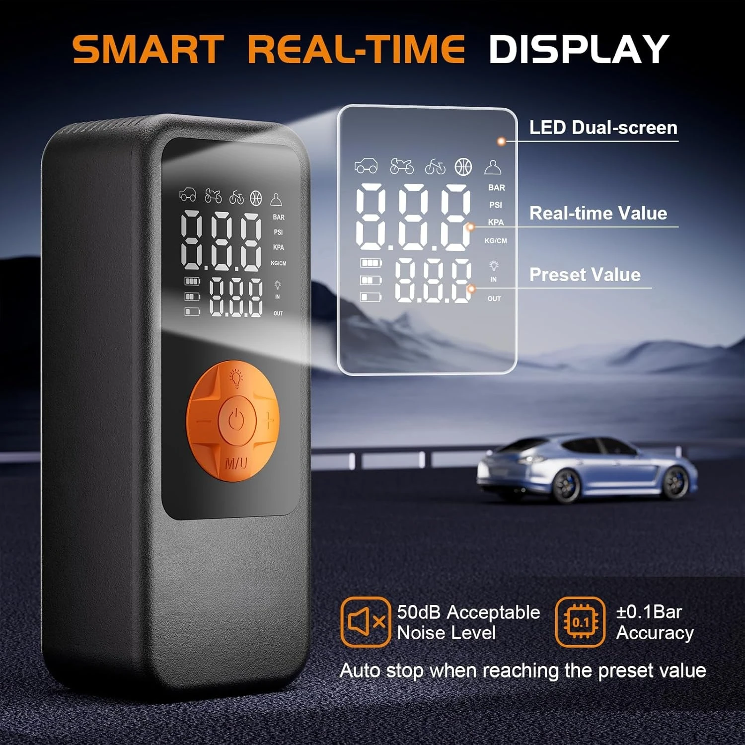 

Tire Inflator Portable Air Compressor, 4X Faster Inflation & High-Capacity Battery, Tire Pump with Digital Pressure Gauge