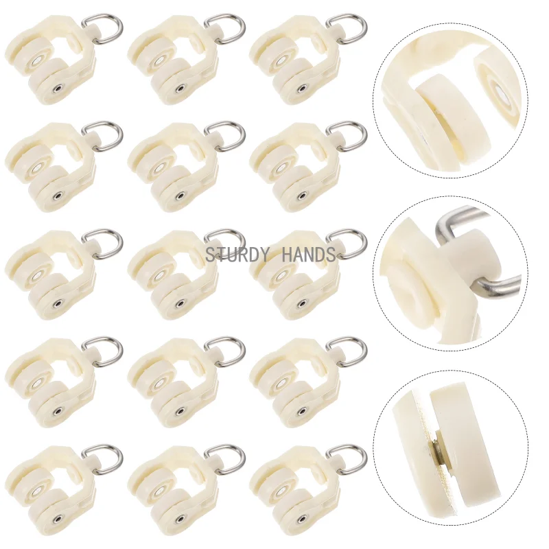 30 plastic nano soundproof curtain pulley hangers track sliding wheel components window decoration hardware