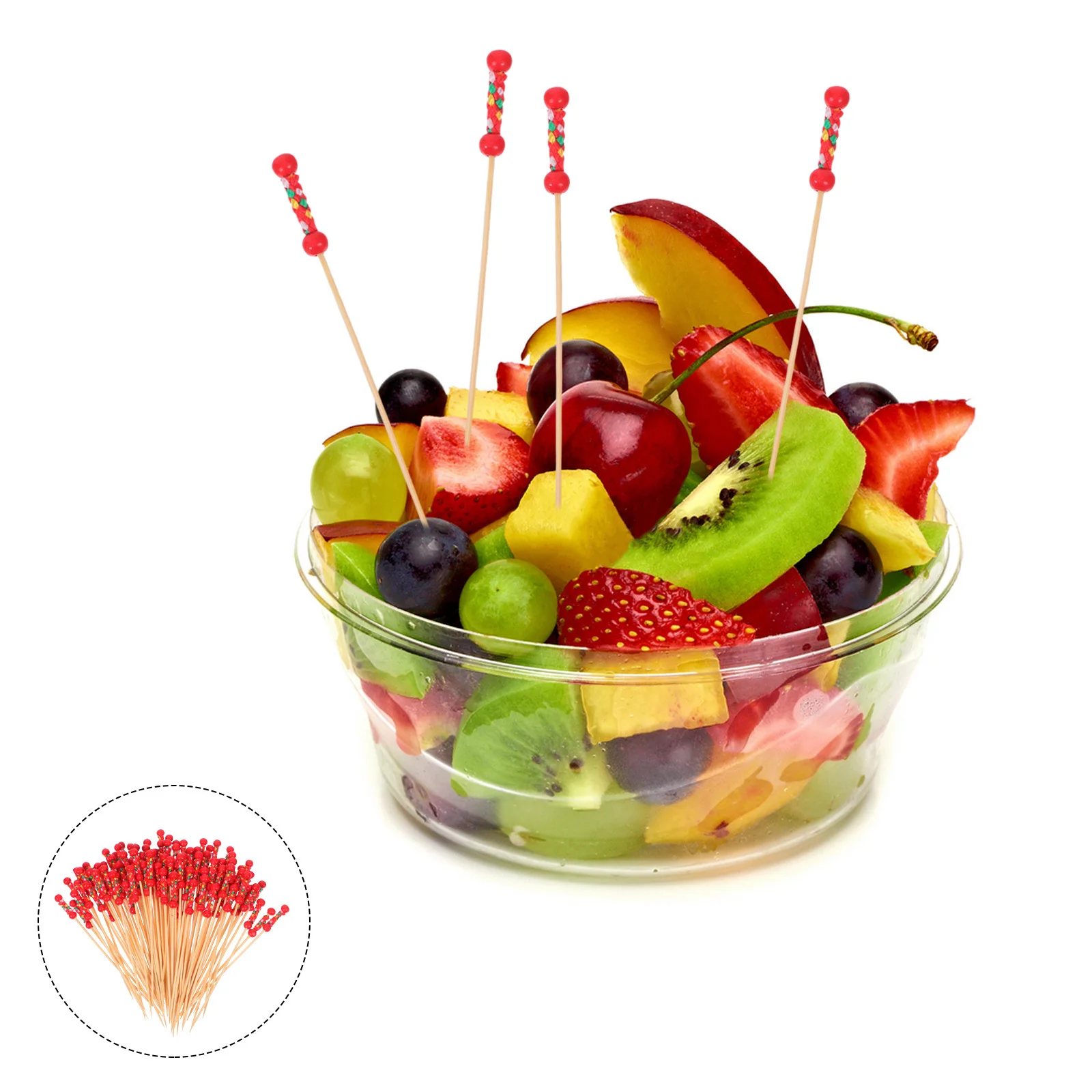 

100pcs Bamboo Fruit Picks Wooden Food Sticks For Cocktail Appetizer Drink Party Supplies Wedding Christmas Halloween Decorations