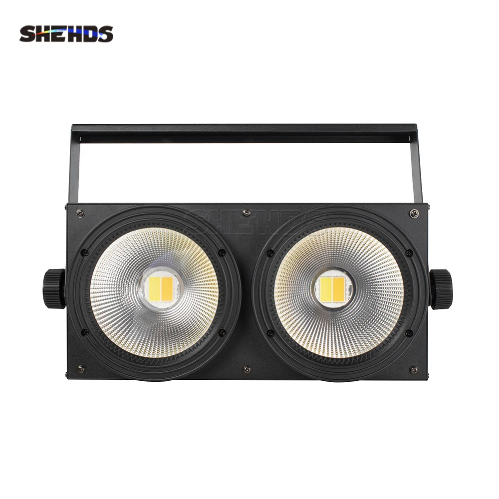 SHEHDS 2 ชิ้น LED COB ล้าง 2 ตา 2x100 วัตต์น้ําท่วม Stage Blinder Matrix Light Uplighting DMX 512 สําหรับ DJ Disco ผู้ชม Party