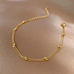 Vintage Gold Plated Small Ball Bracelet for Women Adjustable Link Bracelets Women Statement Chain Jewelry  Gifts