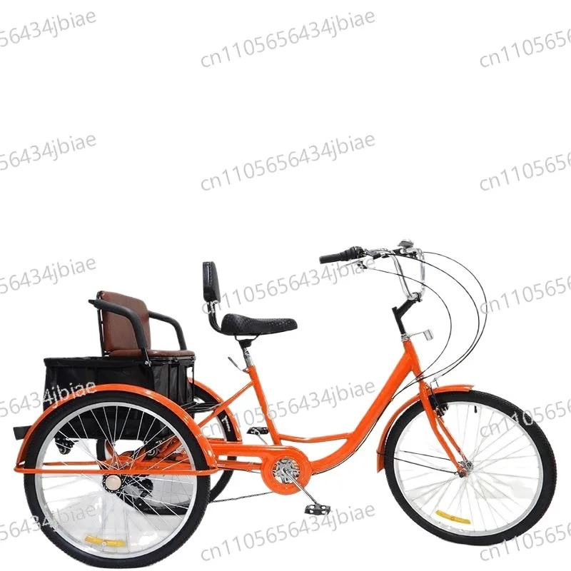 Multifunctional shopping tricycle with pull cart, pedal human tricycle