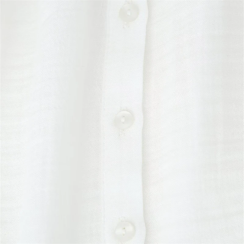 KEYANKETIAN Spring/Autumn New Holiday wind Embroidery Decoration White Shirt V-Neck Single Breasted Women's Long Sleeve Blouses