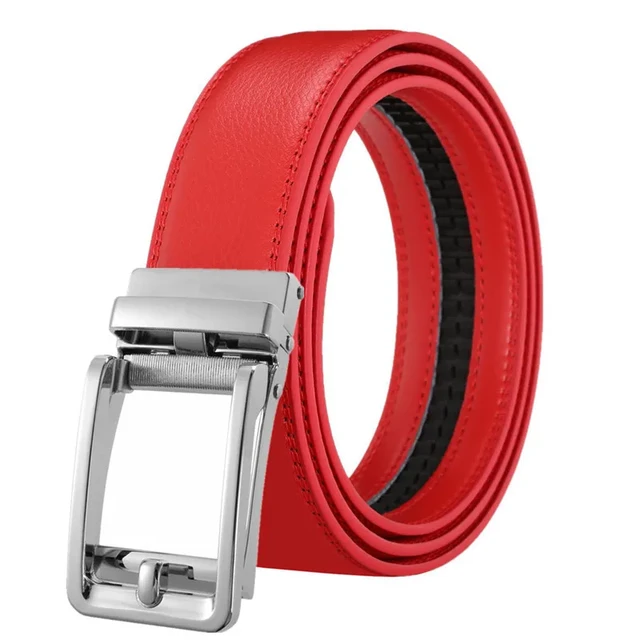 NEW Fashion Red Men Belt New Style Male Automatic Buckle Designer Belts Brand Classic Men Cowhide Genuine Leather Belt B1299 AliExpress