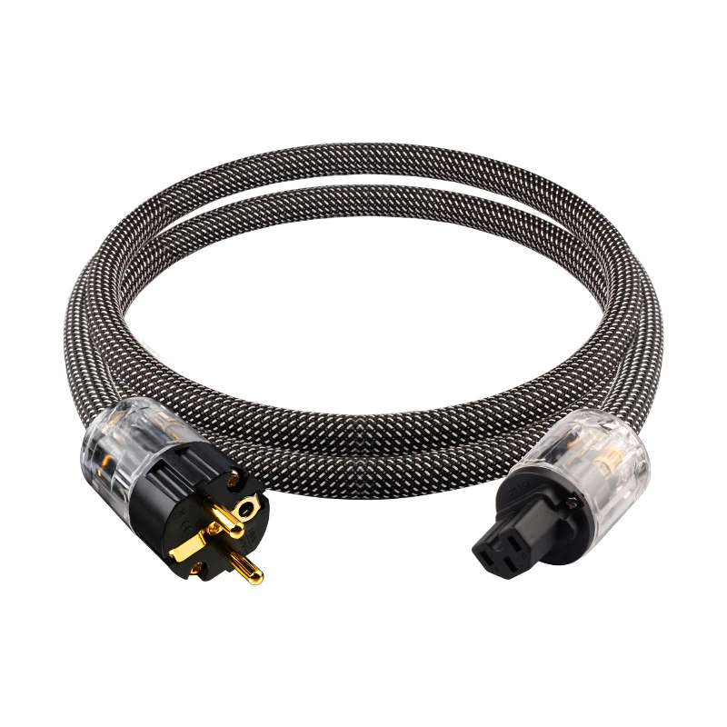 سلك طاقة OFC عالي الدقة YYTCG، قابس صوتي عالي الجودة مطلي بالذهب، سلسلة الاتحاد الأوروبي ومرشحات اتصال من السلسلة الأمريكية #6