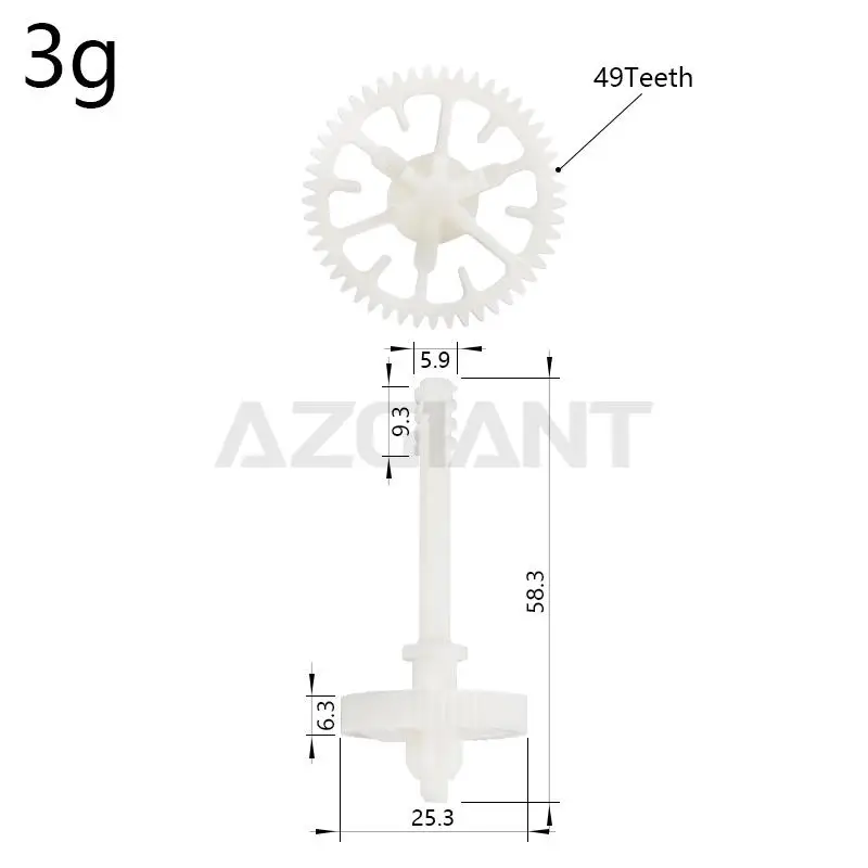 AZGIANT 49 Teeth gear worm of Automobile fuel tank lock system for Vauxhall Opel Insignia A 2008-2017 straight gearwheel tool