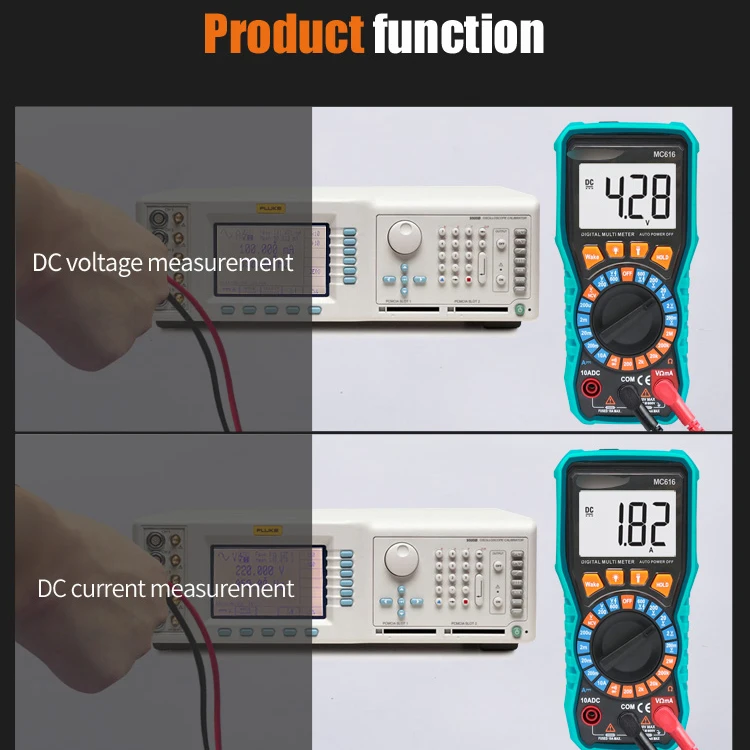 Ncv Lcd Digital Multimeter and Ammeter Ac Dc Voltage Meter Diode Freguency Multitester Automatic Current Tester Flash Light