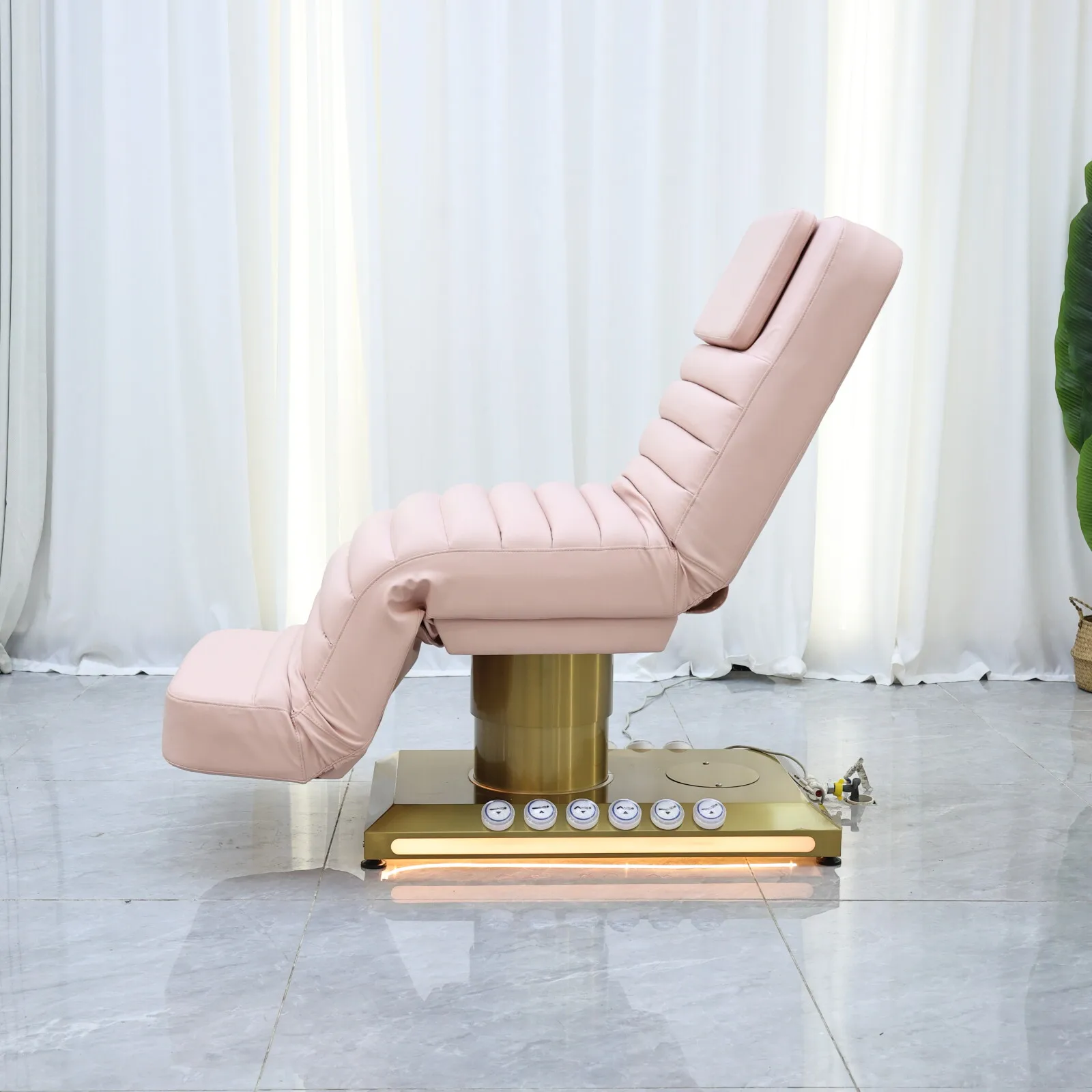 Luxuriöses elektrisches Kosmetikbett mit goldenem Untergestell, verstellbares Massagebett für Schönheitssalons, medizinisches Beauty-SPA-Therapie-Massagebett – Detail 8