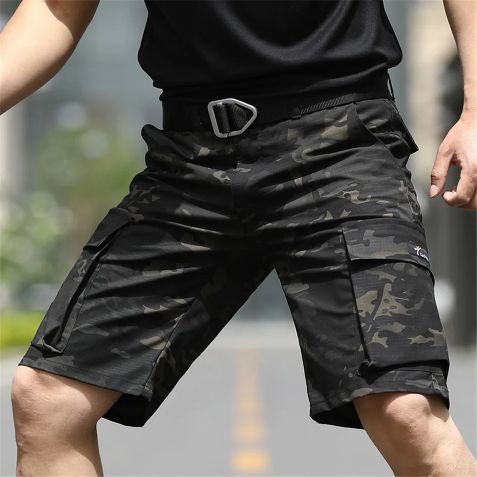 Outdoor Camouflage Military Shorts Street Hip-hop Trend Cargo Short Pants Multi-pocket Tactical Commuter Men\'s Sports Shorts