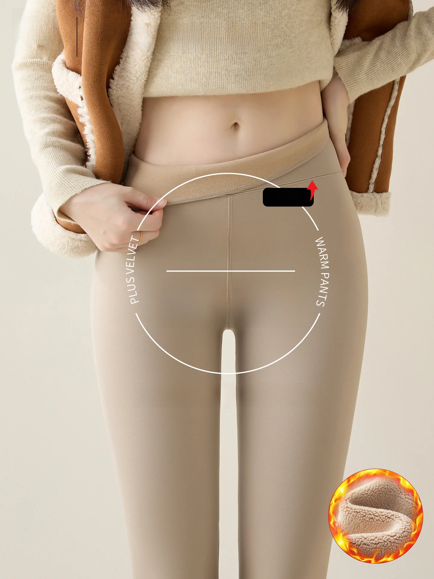 Pantaloni a vita alta Thiened Fce Arkskin Pantaloni da yoga fitn da donna Calore Boting di piccole dimensioni Persona