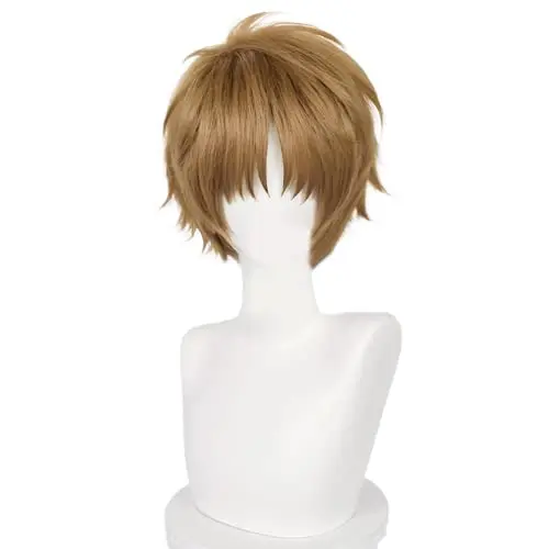 Anime Syaoran Li Cosplay Costume Wig Short 30cm Yellow Brown Heat Resistant Synthetic Hair Wigs