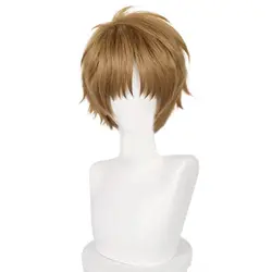 Anime Syaoran Li Cosplay Costume Wig Short 30cm Yellow Brown Heat Resistant Synthetic Hair Wigs