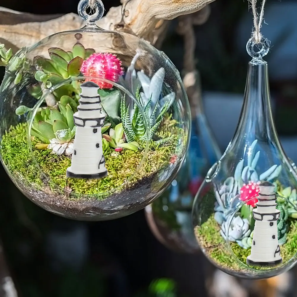 24 stuks miniatuur vuurtoren beeldjes hars micro landschap decor voor bonsai aquarium terrarium tafelblad diy montage schattig